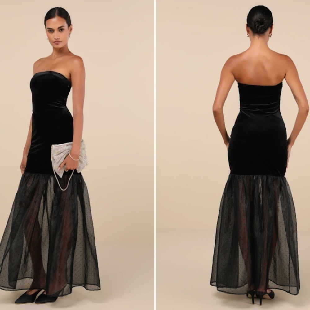 Lulus Prom Wedding Holiday Sexy Elegant Chic Vixen Velvet Cocktail Maxi View 5